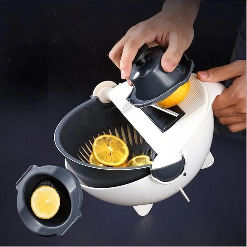 

Многофункциональный съемный слайсер для овощей, бытовой слайсер для картофеля, сливная корзина, терка для редиса, кухонные инструменты, рез...