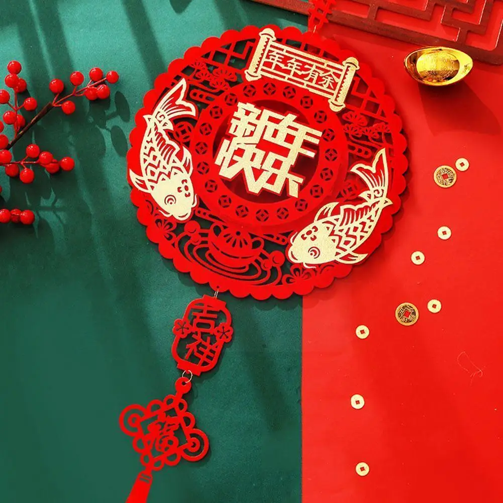 

Spring Festival Pendants Chinese New Year Decorations For Home Non-woven Fabrics Chinese Knot Droppings M8D7