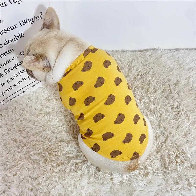 

Милая одежда для маленьких собак, белый щенок, Летний жилет, тонкий пуловер для домашних животных, дышащая одежда для собак с двумя ногами, и...