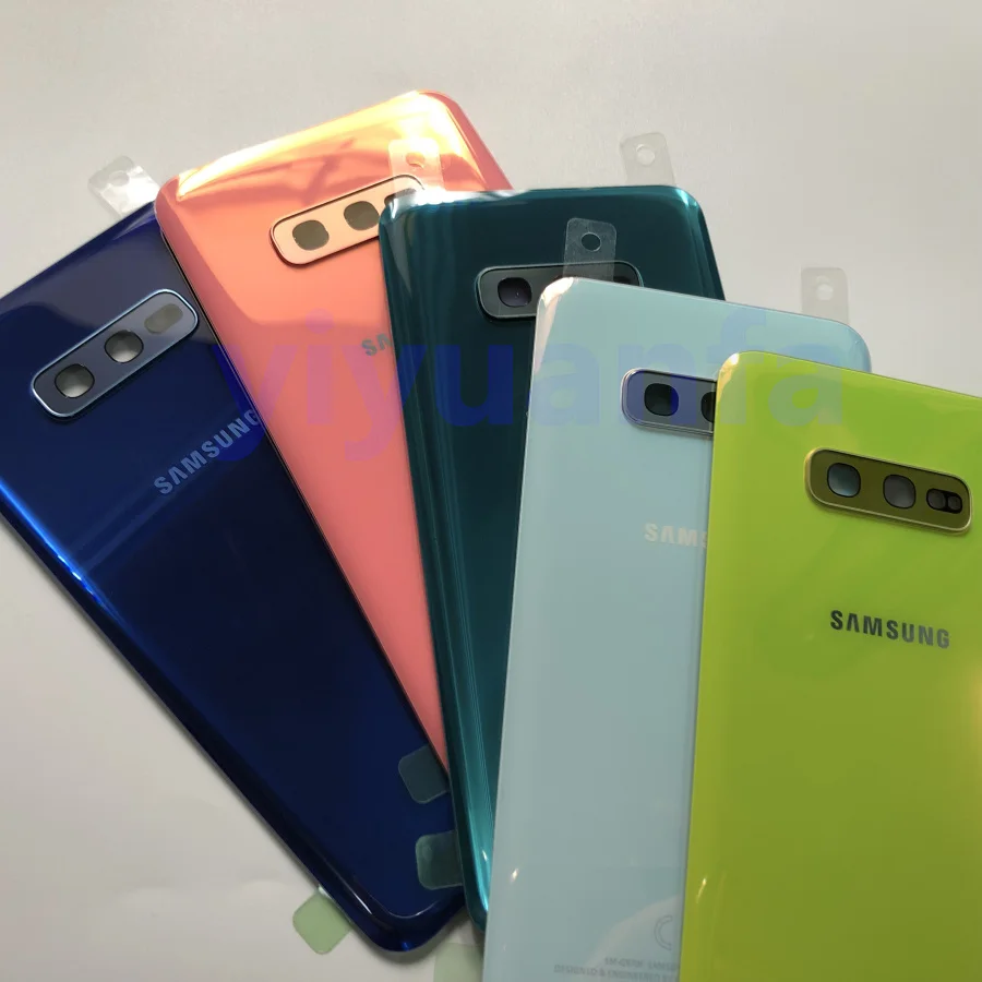 Для samsung Galaxy S10e G970 G970F G970FD задняя крышка батарейного отсека задняя стеклянная крышка Корпус чехол Замена батарейного отсека стекло камеры S10