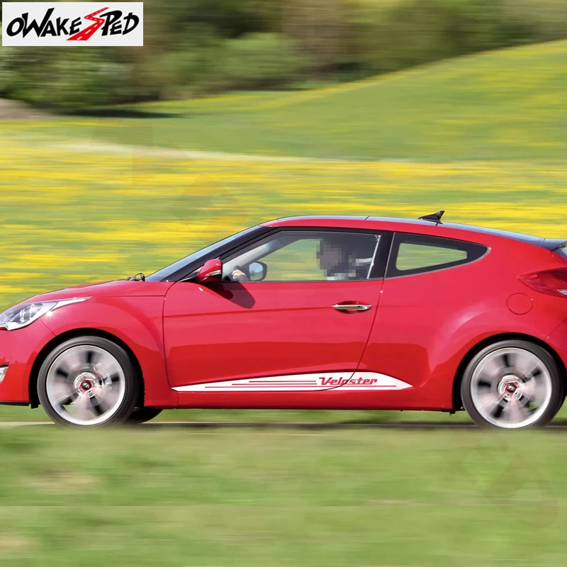 2 шт. наклейка в полоску на боковую дверь автомобиля для Hyundai Veloster 2011-2017