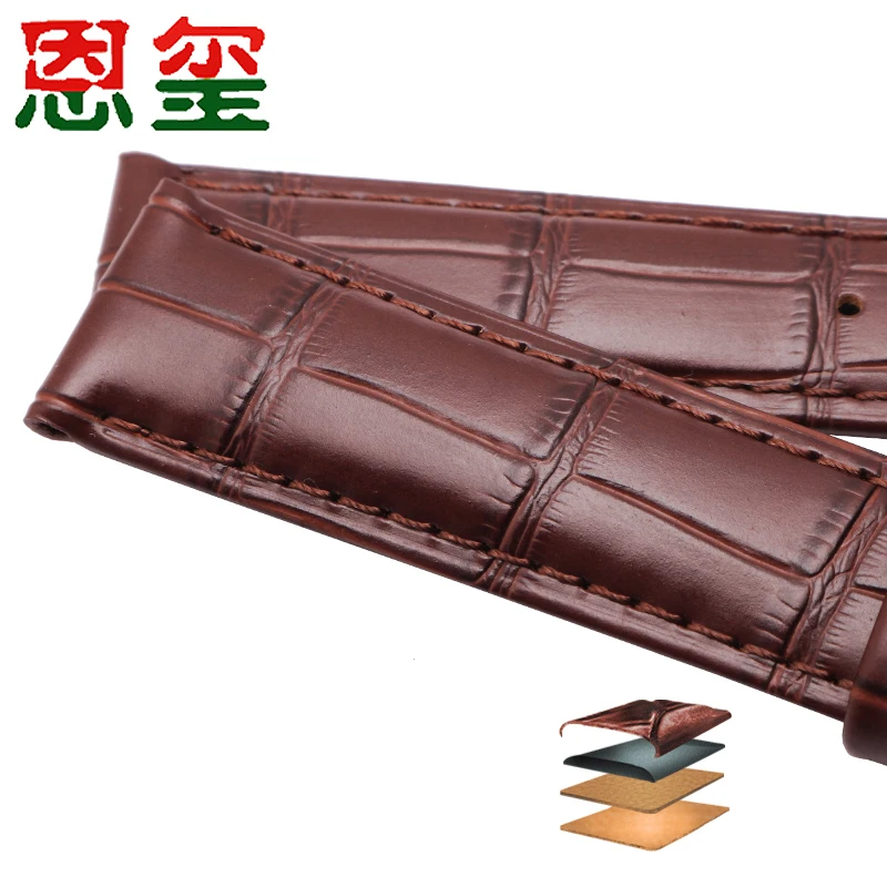

12 16 18 20 22 24mm High Quality Crocodile Leather watchband black brown wristband men's Genuine Leather bracelet Brand General