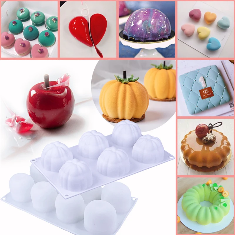 

Fruit Mousse Baking Mould Non-Stick Silicone Cake Mold Pastry Pan Kitchen Bakeware Dessert Decorating Bakery Tool