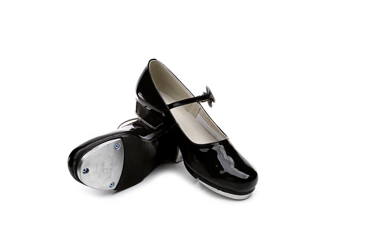 Детская обувь с пряжкой и бантиком Блестящие туфли из лакированной кожи на