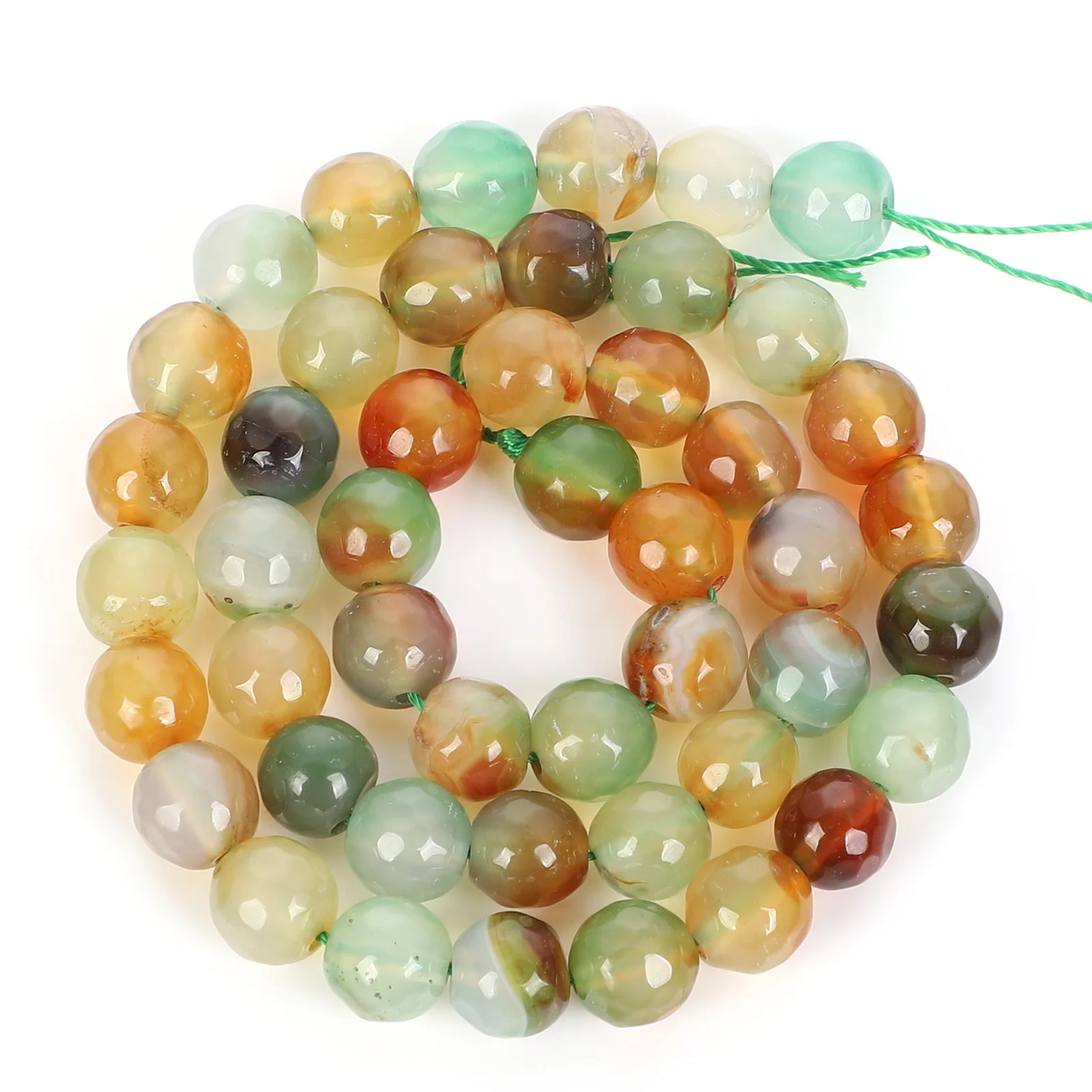 4 6 8 10 12mm Round Natural Stone Beads For Jewelry Making DIY Yellow Green Agate Loose Spacer Bracelet Necklace Handmade | Украшения и