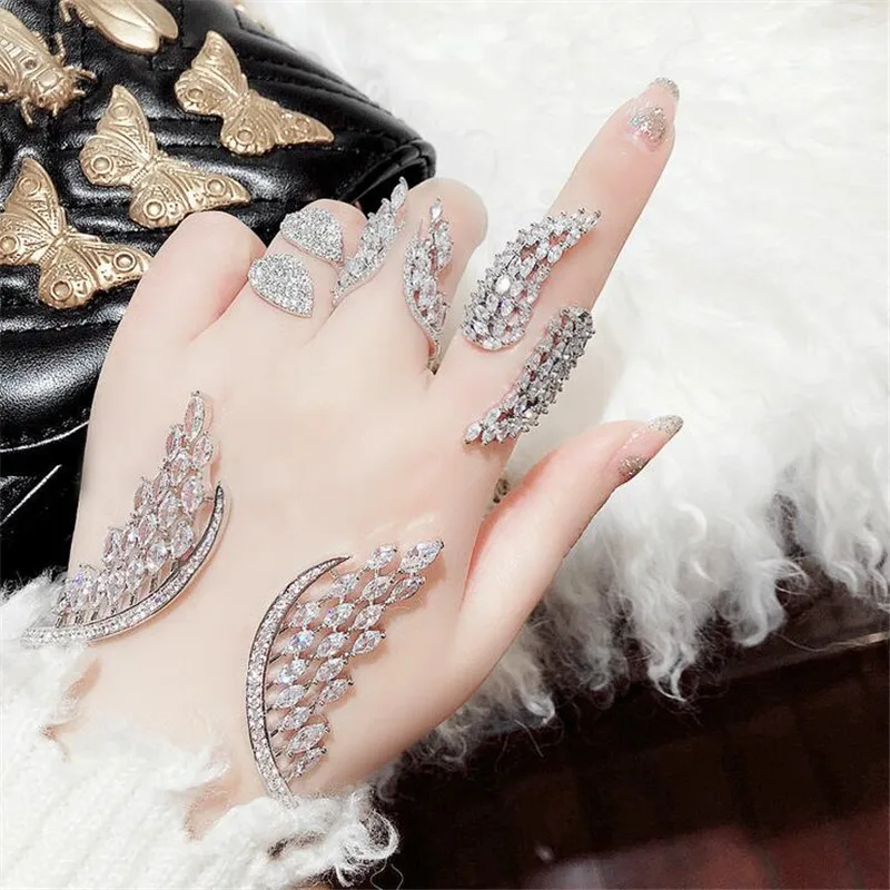 Дам обладающих великим шармом кольцо с крыльями ангела реальные 925 Серебро Cz