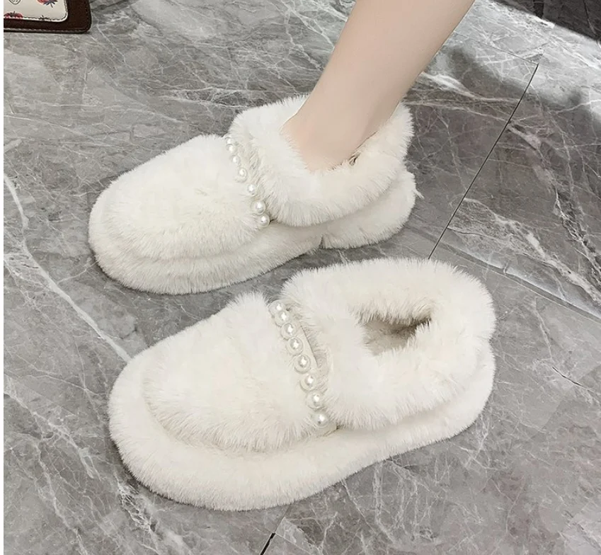 

Женские зимние меховые ботинки, искусственная кожа, плоский каблук, металлические декоративные теплые ботинки без шнуровки