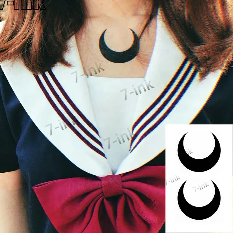 Водостойкая Временная тату-наклейка Ins фигурка полумесяца поддельная