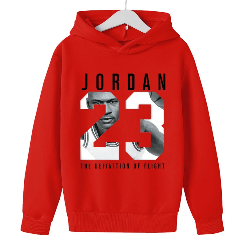 

JORDAN 23 Sudadera con capucha para nios Otoo Sudadera con estampado de velln Ropa Chaqueta superior para nia 110-160cm