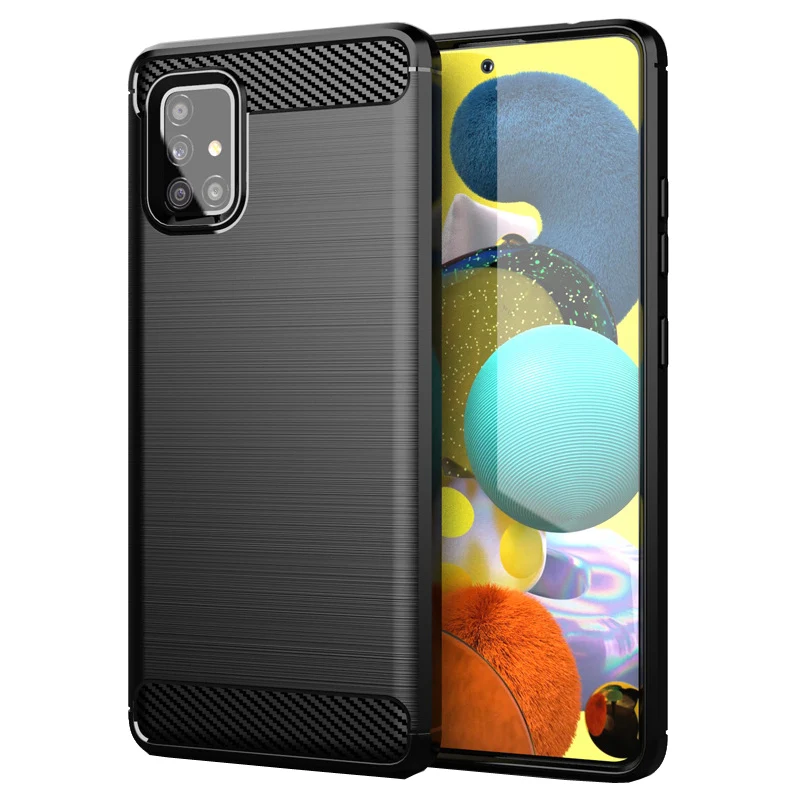 Амортизирующий чехол из мягкого ТПУ с защитой от царапин углеродного волокна для