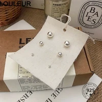louleur daily 925 sterling silver earrings ball earrings 3 8mm round beads stud earrings for women anti allergy fine jewelry tre