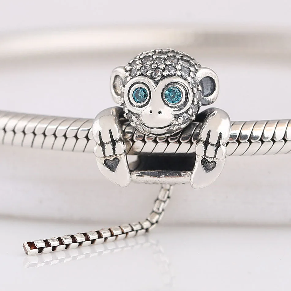 Оригинальная длинная змеиная цепочка с хвостом блестящая обезьянка