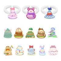 disney color christmas tree classic ring personality modeling creative design pattern epoxy cute play image acrylic ring