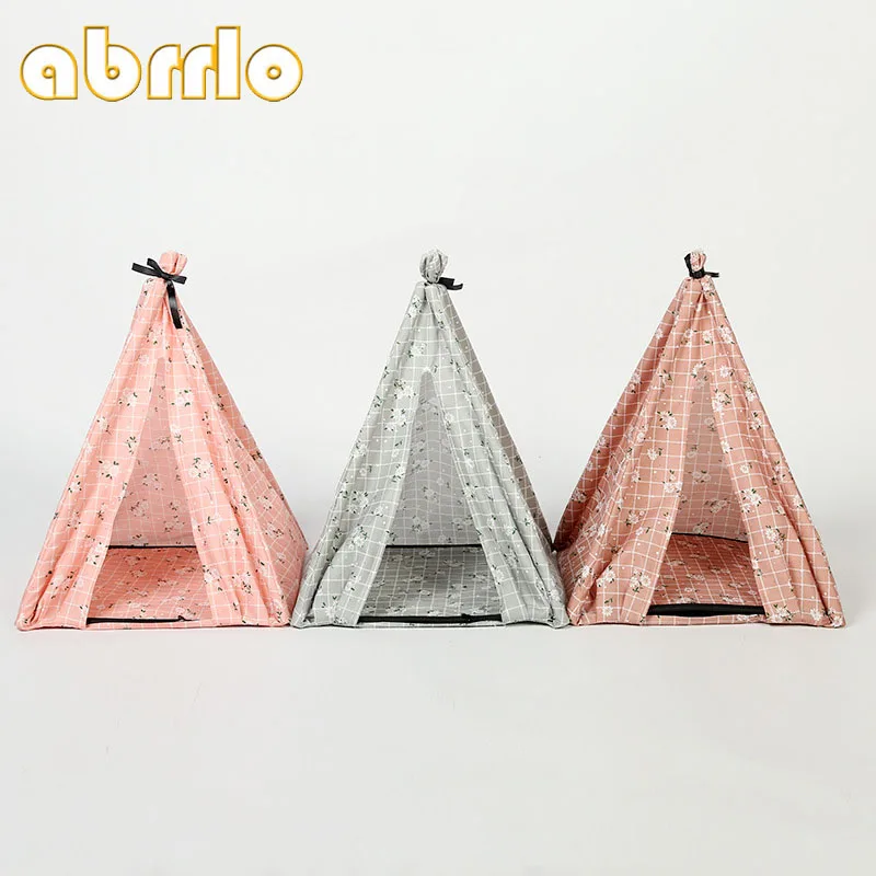 Abrrlo 34x34x40 см в цветочек клетку палатка для домашних животных собачья будка с