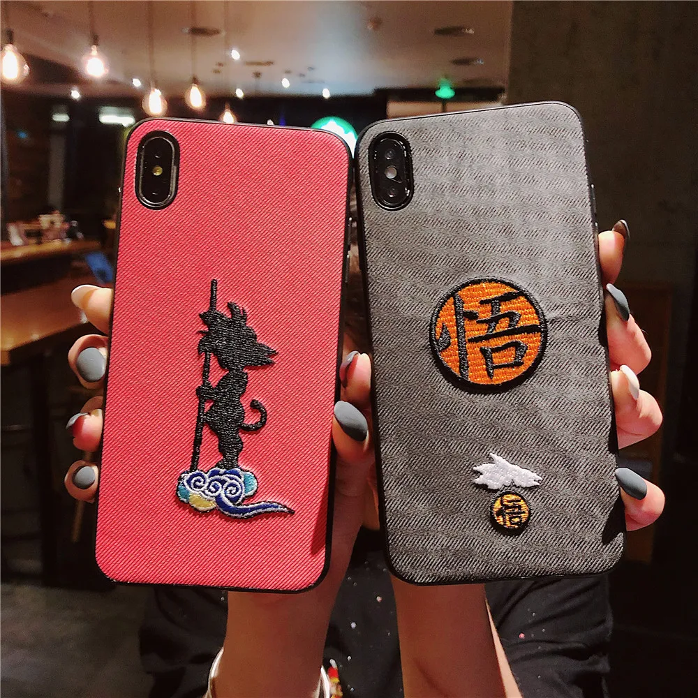 Мультяшный Вышитый Чехол для телефона Apple iPhone 7 Plus чехол Dragon Ball 6 6s 8 X XS MAX XR