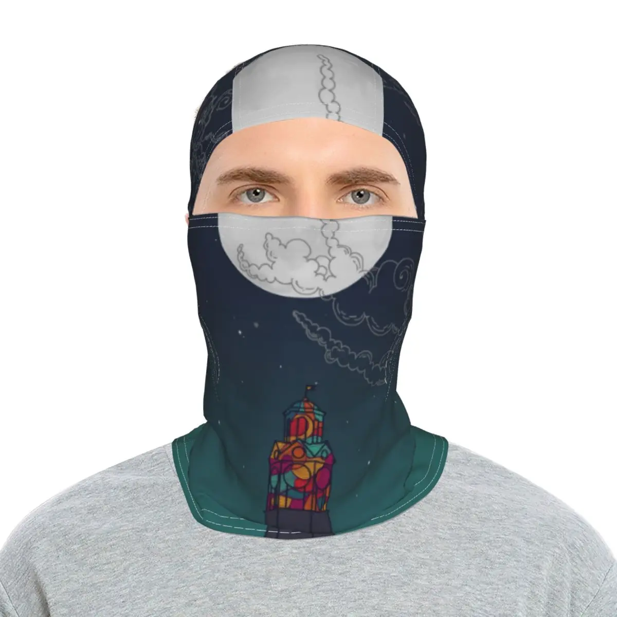 

2021 Cartoon moon Pattern Outdoor Sports Riding Sunscreen Headgear Minority Balaclava Full Face Towel Funny Motorcycle Mask