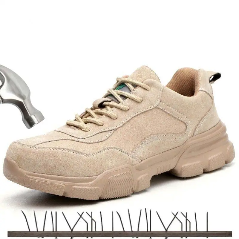 

Men's Steel Nose Safety Shoes Light Breathable Casual Sneakers Indestructible Puncture-Proof Anti-smashing Insulation Work Shoes