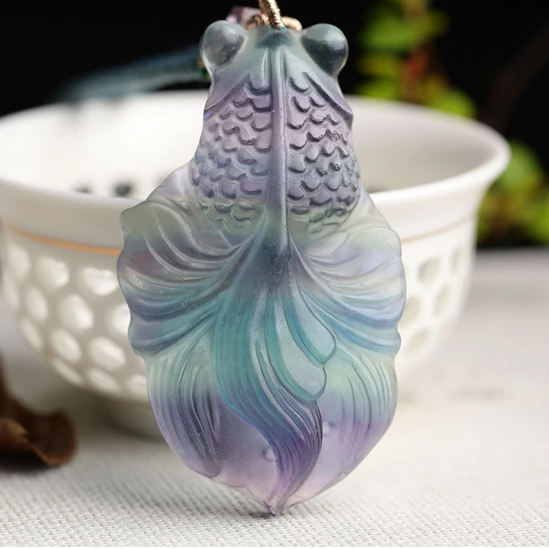 Цепочка с подвеской из натурального флюорита для мужчин и женщин|Подвески| |