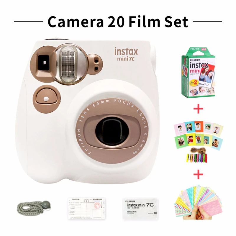 Подлинный Fujifilm Instax Mini 7C 7S камера 6 цветов в продаже Белый Розовый Синий мгновенная печать фото фильм съемка
