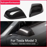 model3 accessories car side mirror cover for tesla model 3 2021 mirror cover carbon fiber abs model three rearview new