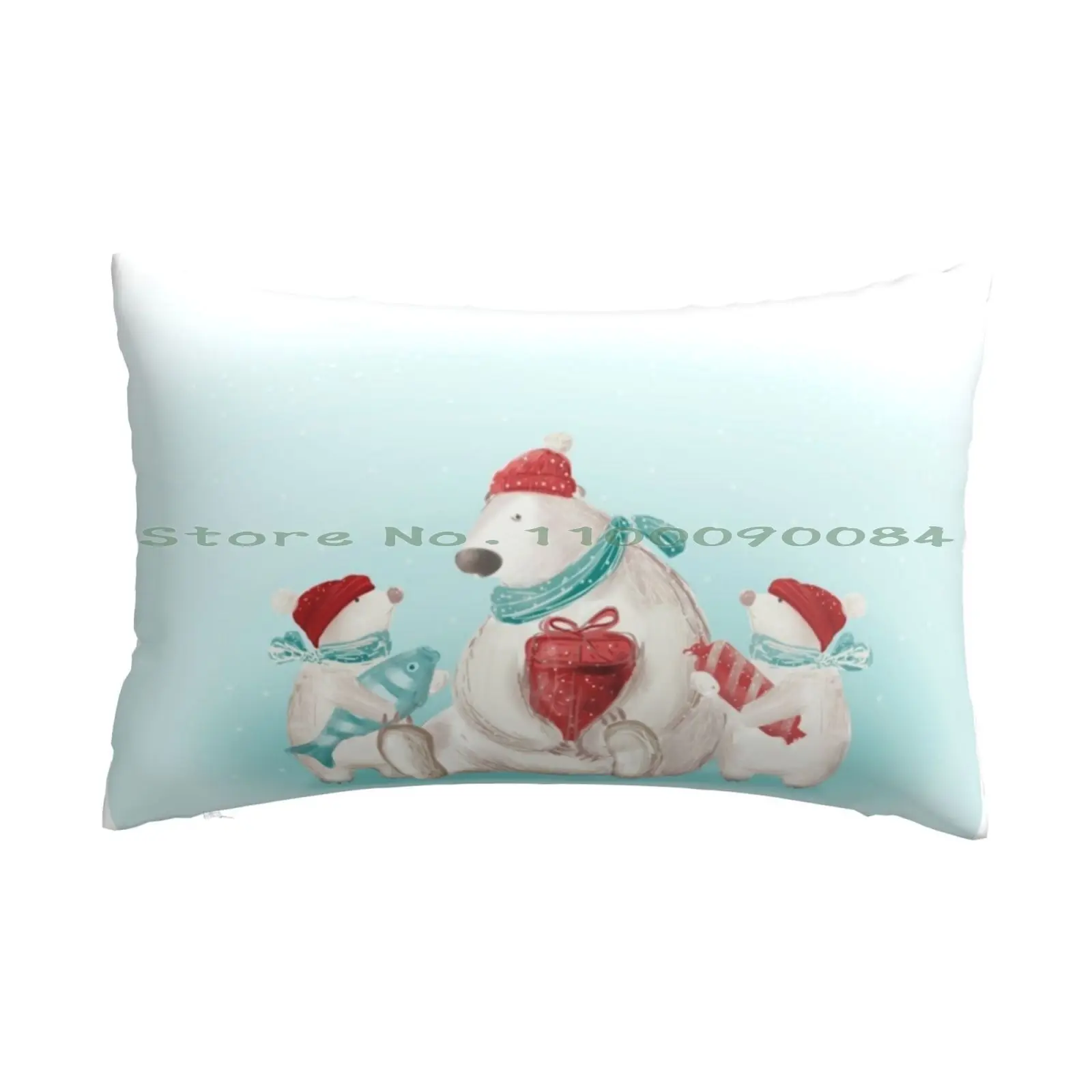 

Белый медведь с медведем. Чехол для подушки 20x30 50*75, чехол для дивана, спальни, празднования Рождества, холодных детей, милые Смешные животные с изображением декабря и мороза