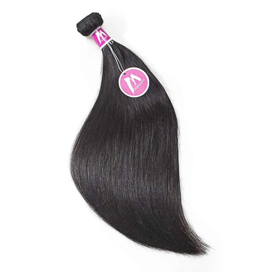 Maxglam человеческие волосы пучки прямые малайзийские плетение расширение remy