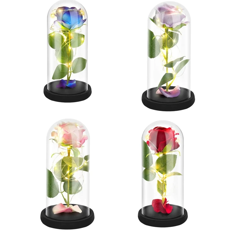 Rose That Lasts Forever Flower with LED Light in Glass Dome for Valentine's Mother's Day Birthday Women Best Gift | Дом и сад