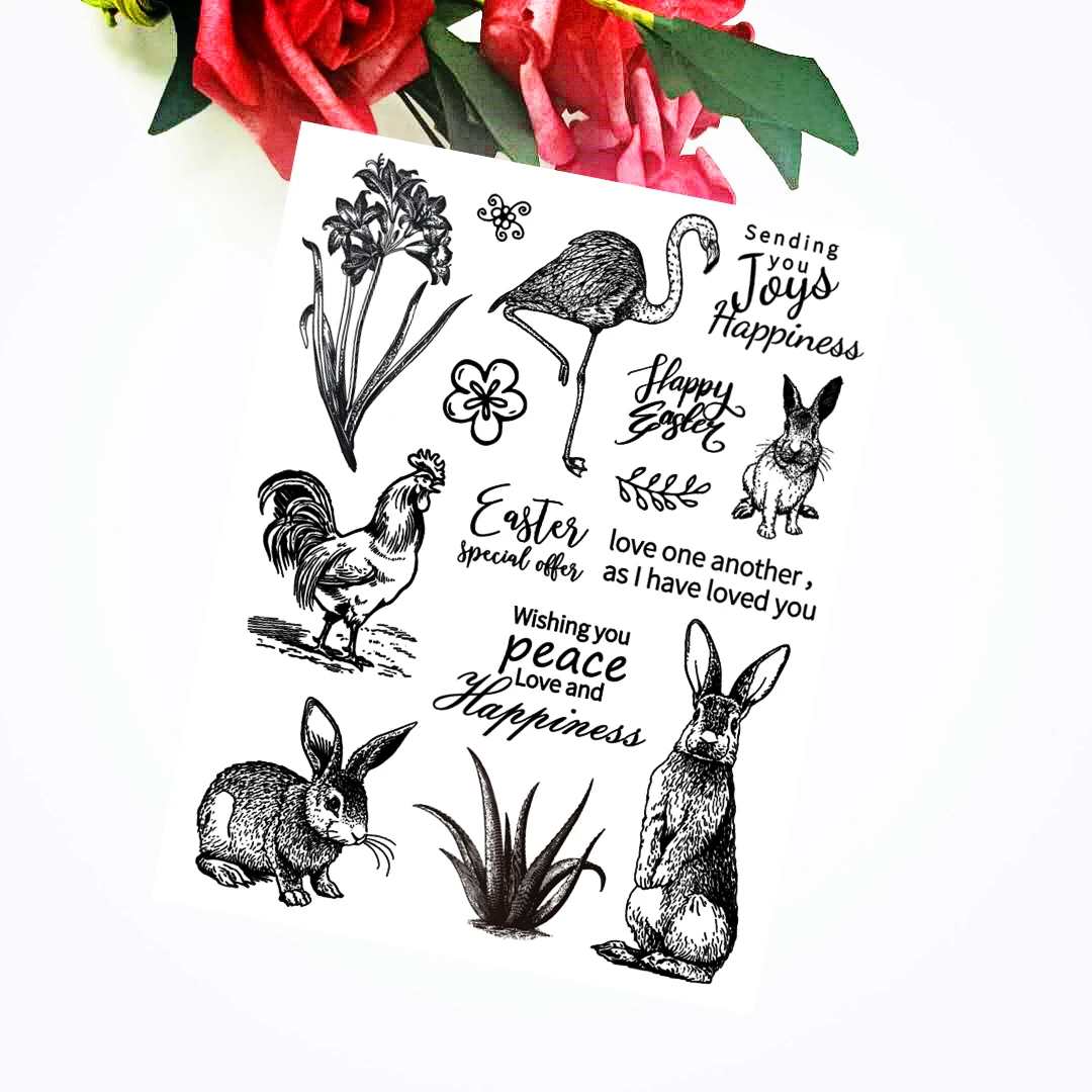 14x18 см с принтами кролика фермы прозрачный печать прозрачные наклейки