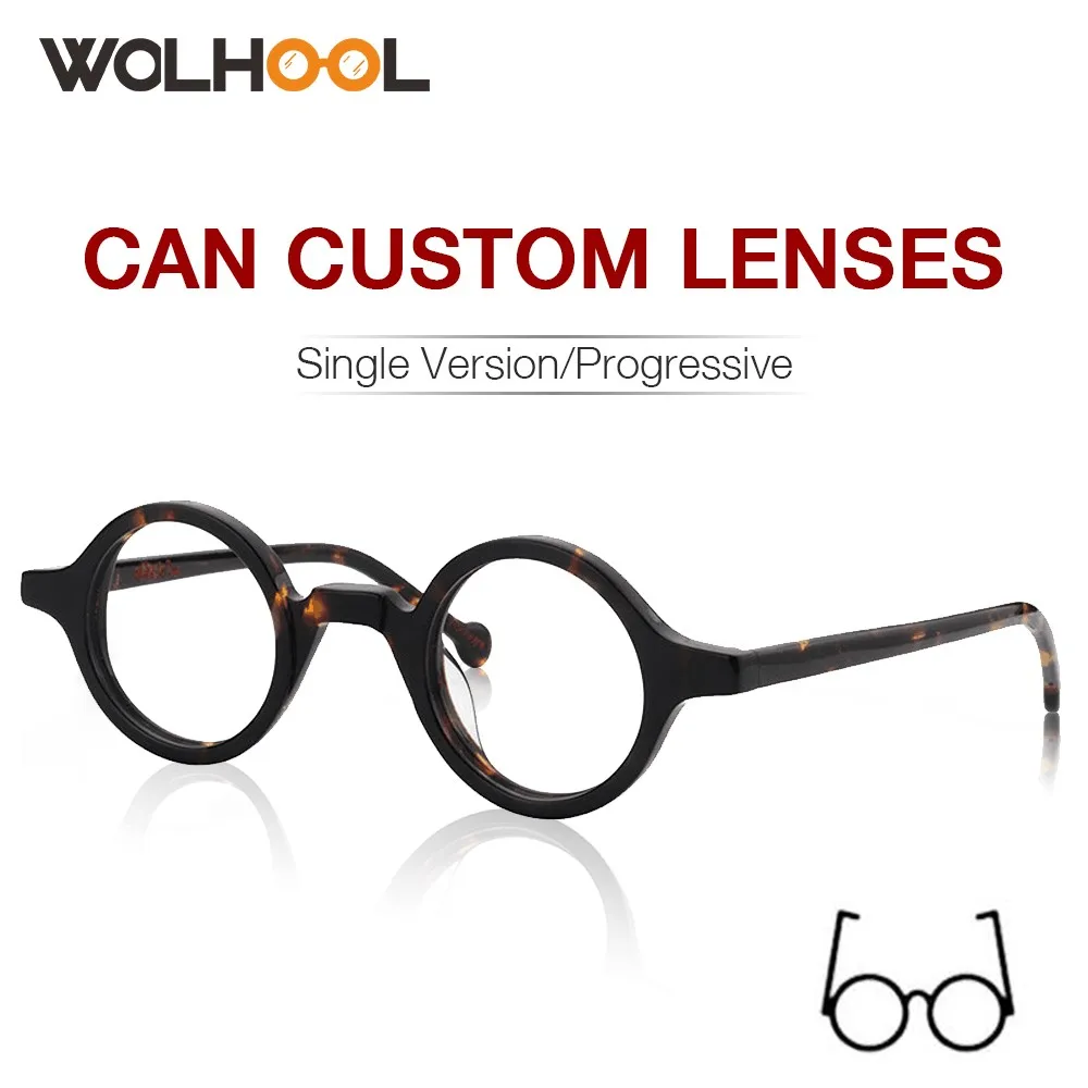 Мужские и женские очки в стиле ретро круглые из ацетата с прозрачными линзами