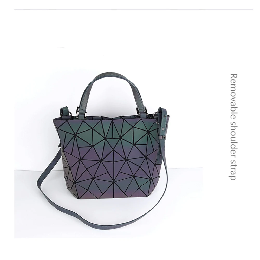 Светящаяся Сумка Женская Геометрическая лазерная сумка стеганая Голограмма