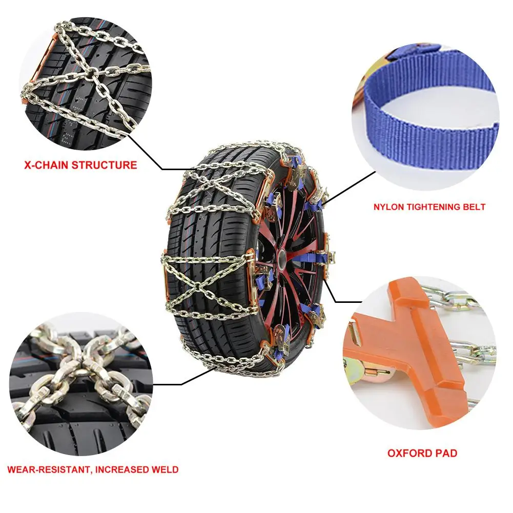 2 шт. автомобильные антискользящие стальные цепи зимние шипы|Цепи против