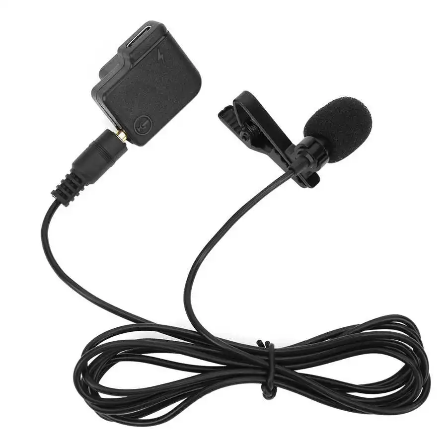 1,5 м Черный микрофон для экшн-камеры с металлическим зажимом для DJI OSMO ACTION External on.