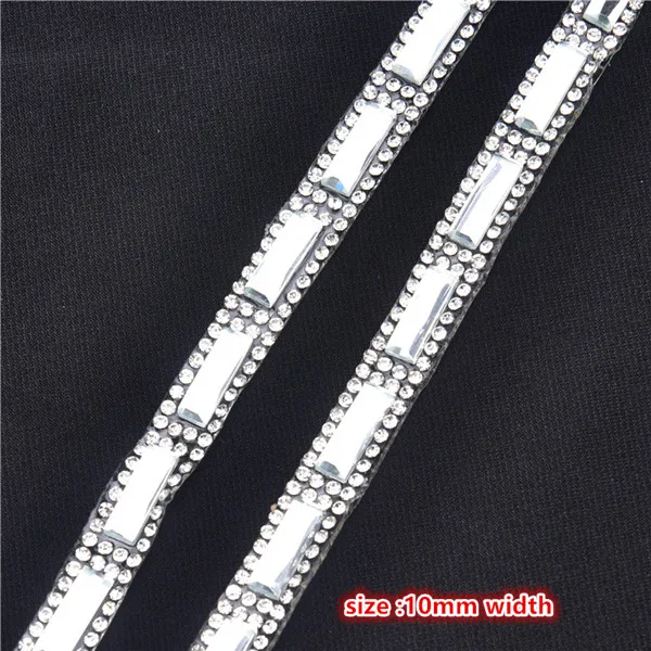 1rows 5X15MM RC Горячая фиксация 2 ярдов/партия Стразы обрезки, квадратный прямоугольник Необычные каменные декоративные сверкающие аксессуары для обуви, свадебная цепочка для торта - Цвет: 1rows 5X15MM RC