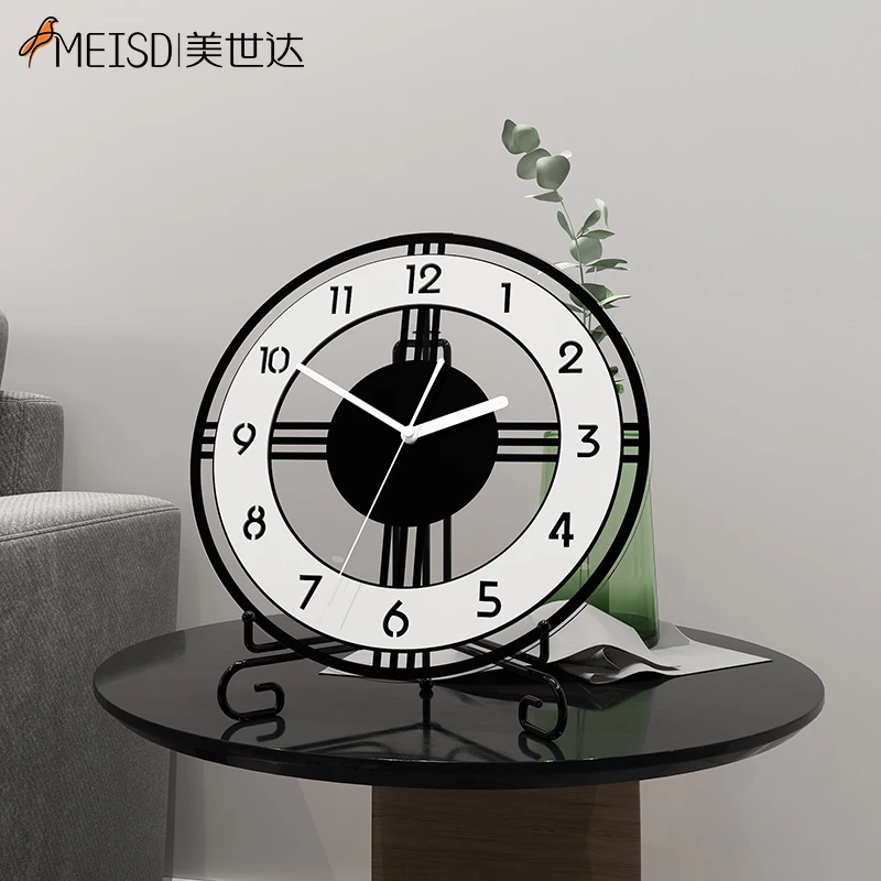 

MEISD Modern Design Black Table Clock Quartz Silent Desktop Clock Home Decoration Desk Toy Watch Free Shipping White Horloge