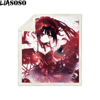 date a live tokisaki kurumi blanket flannel winter anime style portable super warm throw blankets for bed couch bedding throws