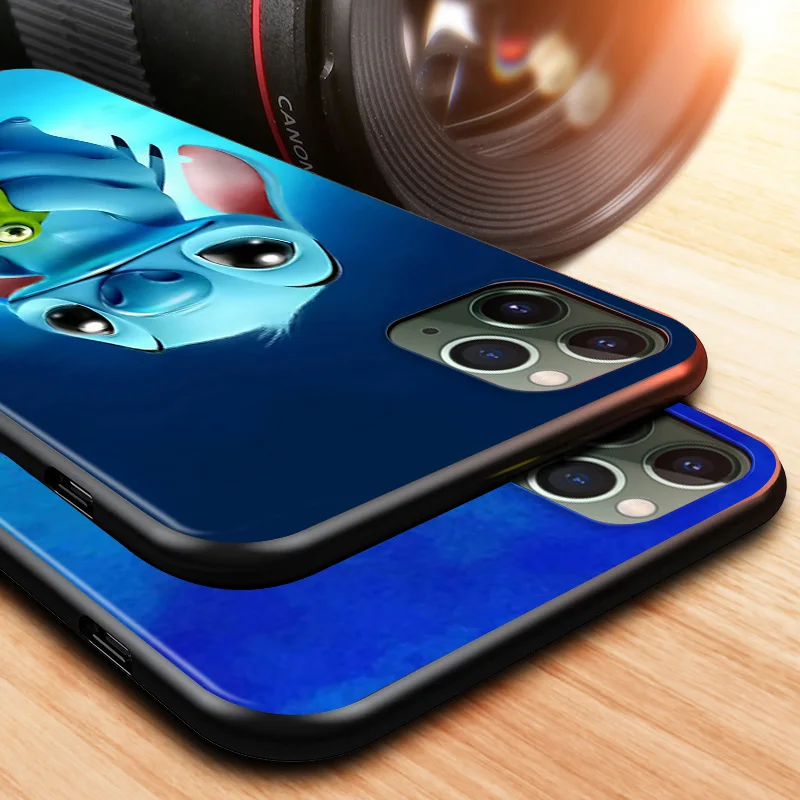 Disney Cartoon Animation Lilo Stitch Phone Case For Apple iPhone 14 13 12 11 SE XS XR X 7 8 mini Plus Pro MAX 2020 Black Cover
