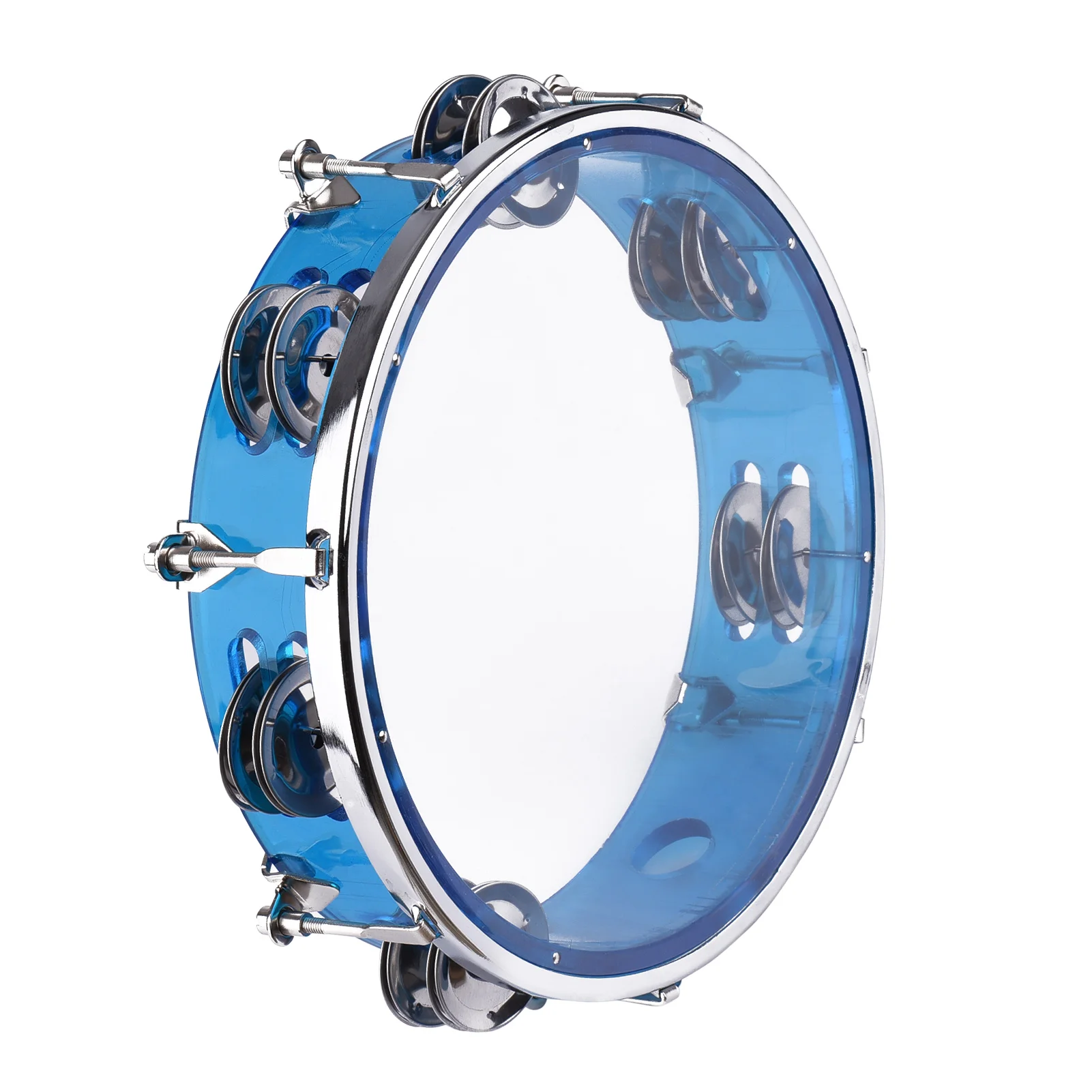 Muslady 8-inch Tambourine Handbell Hand Drum with Double Row Jingles Percussion Instrument |