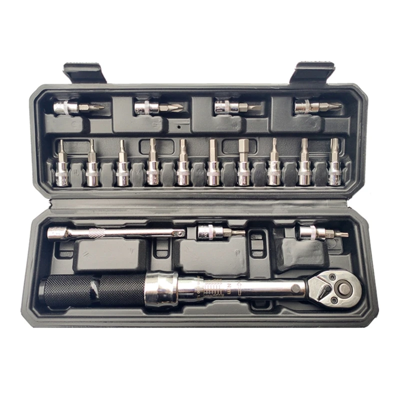 

18pcs/set Bicycle Repair Tools Adjustable Ratchet Torque Wrench 2-15nm 2-20nm