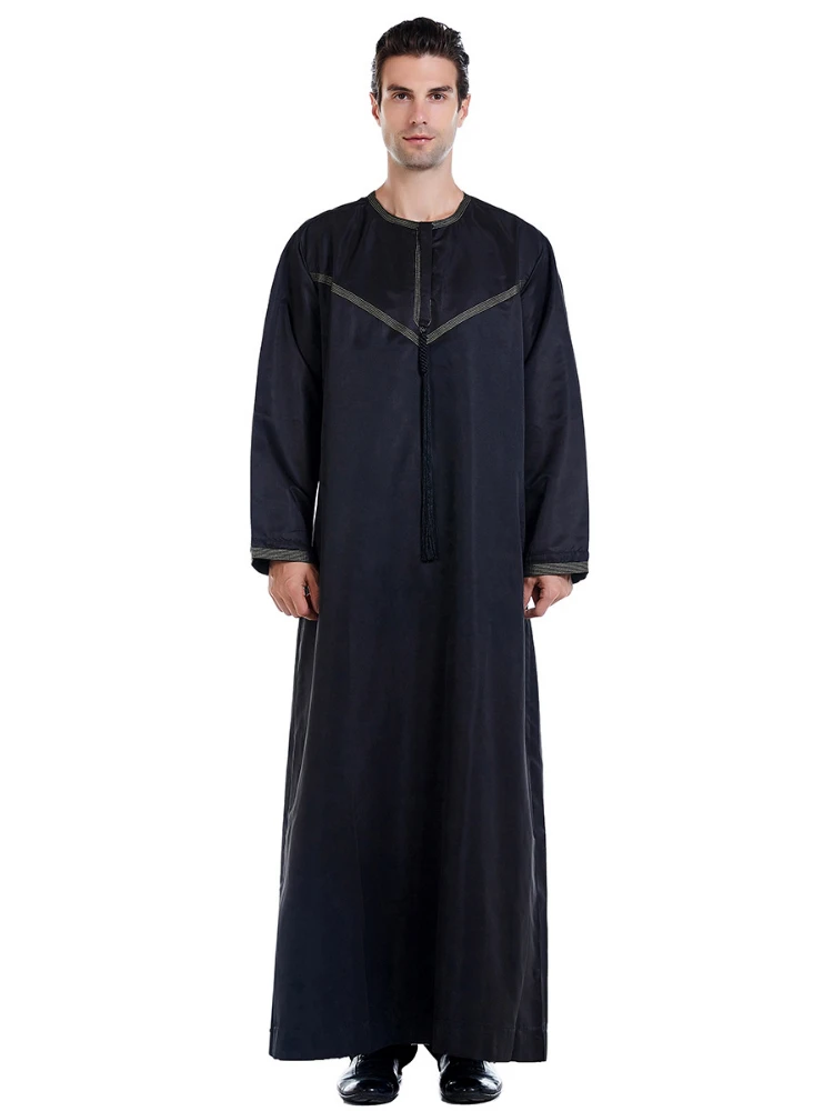 

Muslim Arab Middle East Men's Robe Abaya Kaftan Islam2021 Summer New Dubai Turkey Qatar Fashion Robe Libya