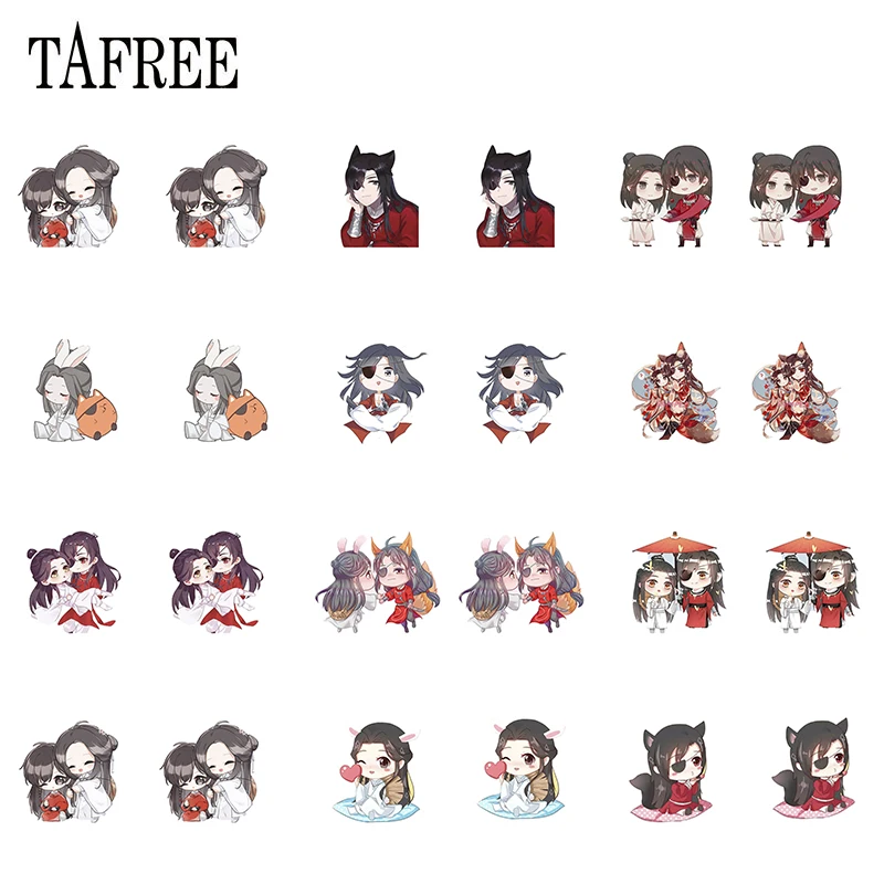 

TAFREE Q Version Of The Animated Character Tianguan Blessing Epoxy Resin Clip New Heat Shrinkable Ear Clip Earrings Jewelry