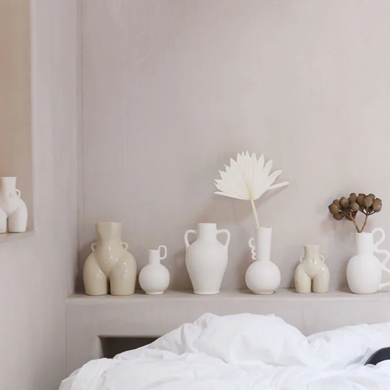 

Nordic Vegetarisch Keramik Desktop Vasen Ornamente Büro Desktop Blume Container Home Dekoration Zubehör Vases Flowers Garden