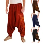 Брюки-шаровары мужские, в стиле хиппи, свободные, большие размеры