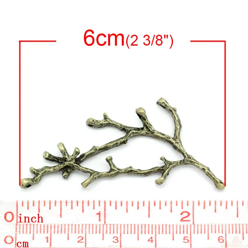 Коннекторы 8 сезонов ветки из античной бронзы 5 см x 2 6 см-6 10 шт. (B26462) | Украшения и