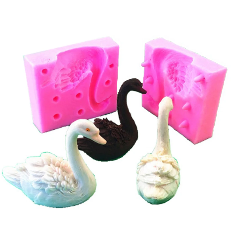 2 шт. 3D Лебедь выпечки инструмент формы шоколадный кекс для печенье дома Розовый |