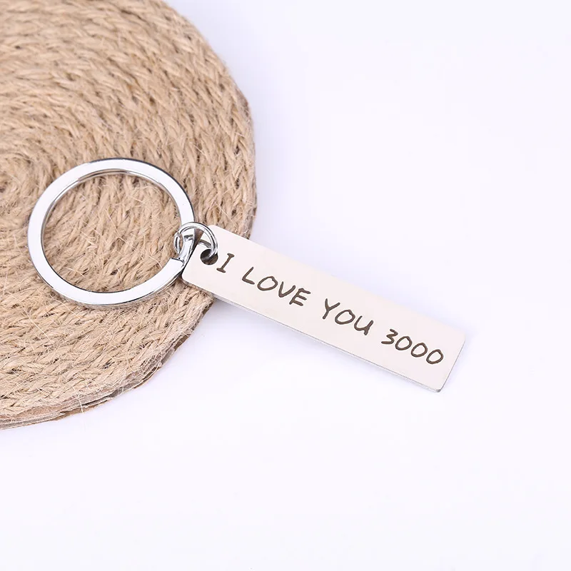 

Disney Keychain Marvel Avengers Iron Man I Love You 3000 Stainless Steel Keyring Fashion Couple Car Key Chain Jewelry Gift
