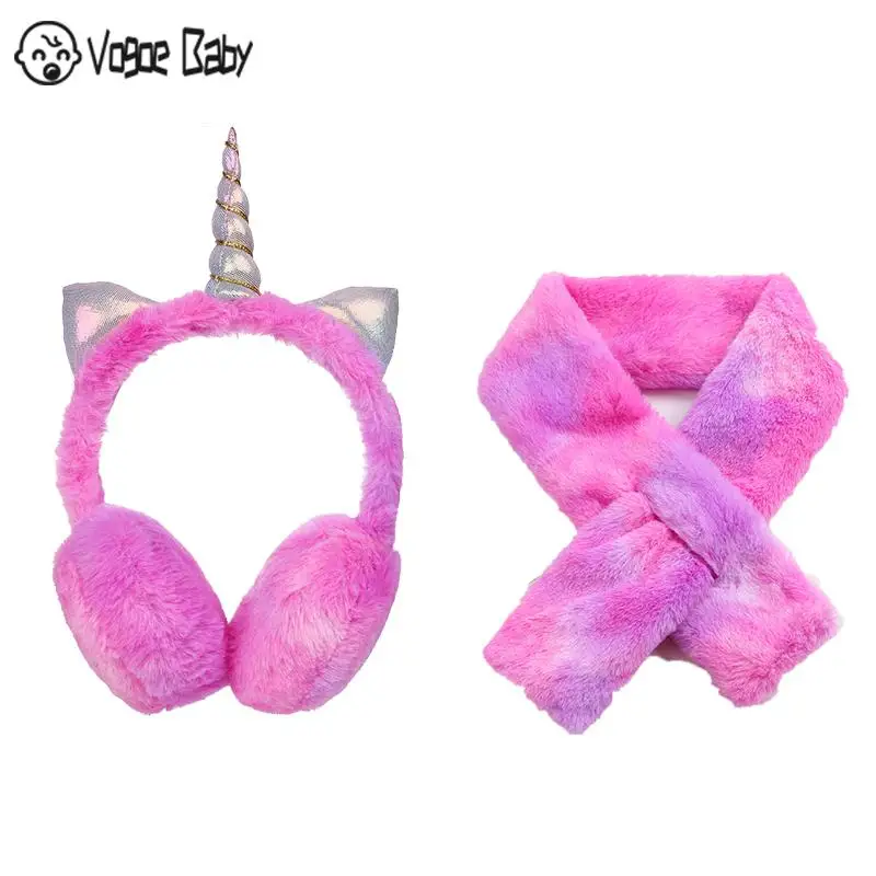 Детские наушники с ушками модные зимние милые утепленные плюшевые детские