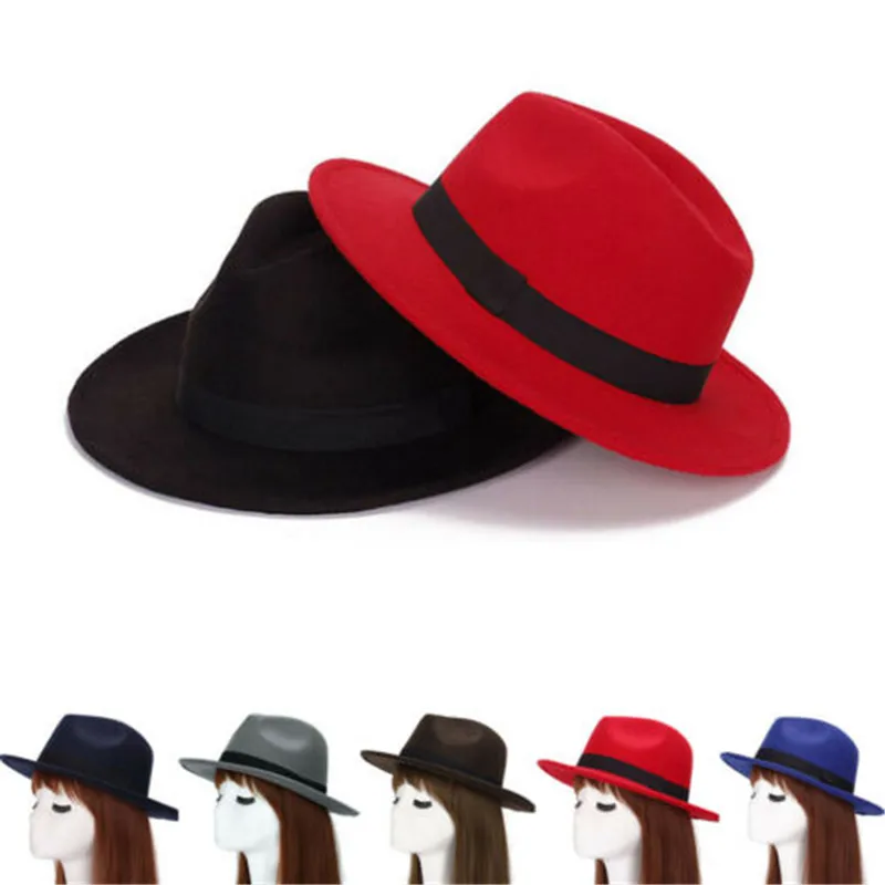 2019 Ретро стиль зимние осенние мужские Fedoras Женские Унисекс шерсть Панама с