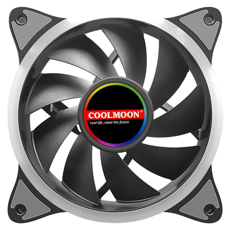 COOLMOon 12 см чехол вентилятор тихий Солнечный Eclipse двусторонний светящийся