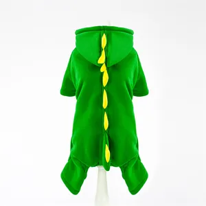 Новая одежда для собак, пальто, дизайн динозавра, хлопковая одежда для маленьких собак, кошек, куртка, комбинезон чихуахуа, зеленый, XXL