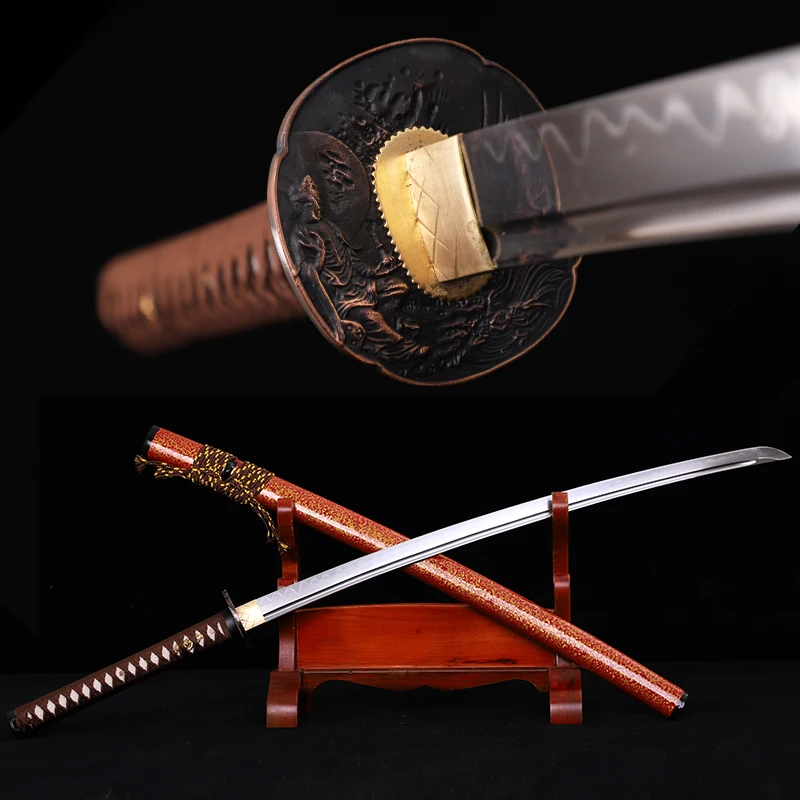 

Real Katanas Japanese 1095 Steel Clay-Tempered Razor Sharp Handmade Swords Full Tang Forged Genuine Hamon Silk Rope